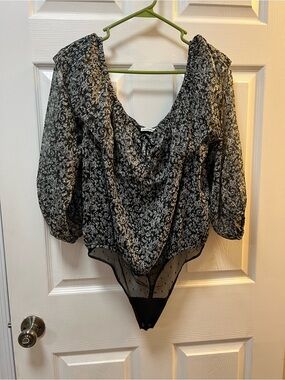 Abercrombie & Fitch Black Floral Print Top